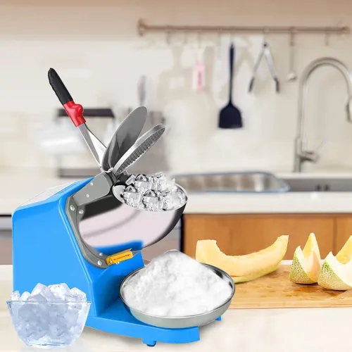 Miniatura 5 de Yahpetes Máquina eléctrica de hielo afeitado, 1 unidad, trituradora de hielo de doble cuchilla, máquina de cono de nieve, 187 lbs/hora para uso
