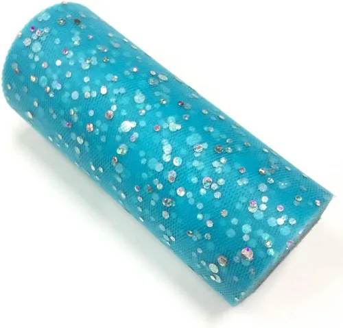 Miniatura 34 de Rollo de tul con lentejuelas con purpurina, decoración de boda, suministros de organza para fiestas de cumpleaños, carrete de tela, vestido tutú
