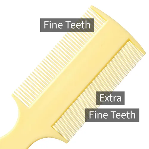 Miniatura 5 de Vakly Peine de dientes finos (paquete de 3) – Peine de bebé de doble cara con asa, peine extrafino para piojos y caspa para cuna, recién nacidos