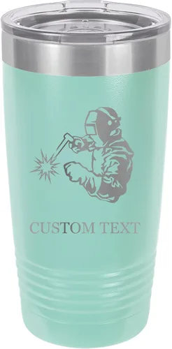 Miniatura 10 de Vaso de acero inoxidable con aislamiento al vacío de 20 onzas personalizado de doble pared grabado con láser taza negra para café, soldador