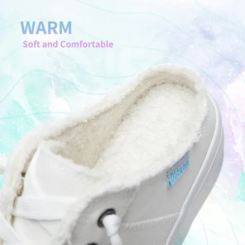 Miniatura 5 de Obtaom Zapatillas de lona para mujer, con espuma viscoelástica, cómodas, sin espalda, para vacaciones