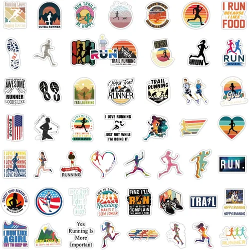 Miniatura 3 de 105 calcomanías para correr, vinilo impermeable para botella de agua, laptop, álbumes de recortes, patineta, automóvil, equipaje, casco, 105