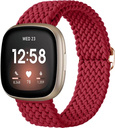 Miniatura 25 de Maledan Banda elástica trenzada compatible con Fitbit Sense/Versa 3/4 y Sense 2, correa elástica suave para reloj inteligente, accesorio