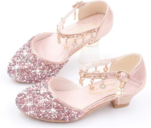 Miniatura 3 de LFHT - Zapatos de vestir para niñas pequeñas, con lentejuelas y brillantina, zapatos de baile de princesa Mary Jane, sandalias de baile para fiestas