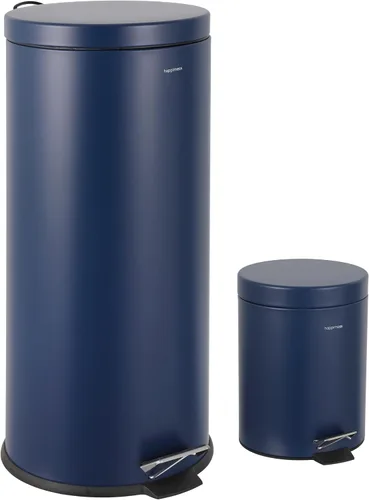 happimess HPM1000B Oscar - Bote de basura de 8 galones con mini bote de basura gratis, moderno, a prueba de huellas dactilares para el hogar,