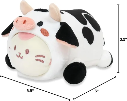 Miniatura 6 de Anirollz Peluche de animal de peluche – Muñeca Outfitz de manta pequeña de 6 pulgadas Suave, esponjoso, cálido, lindo, cómodo, seguro Almohada