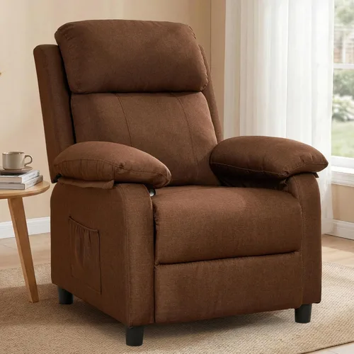Miniatura 16 de Korser Silla reclinable, silla mecedora giratoria 360 grados para adultos, mecedora pequeña para espacios pequeños, tapizada de tela, reclinable