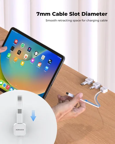 Miniatura 5 de Paquete de 10 organizadores de cables magnéticos, clips magnéticos para cables de escritorio, soporte de cables para mesita de noche, soporte