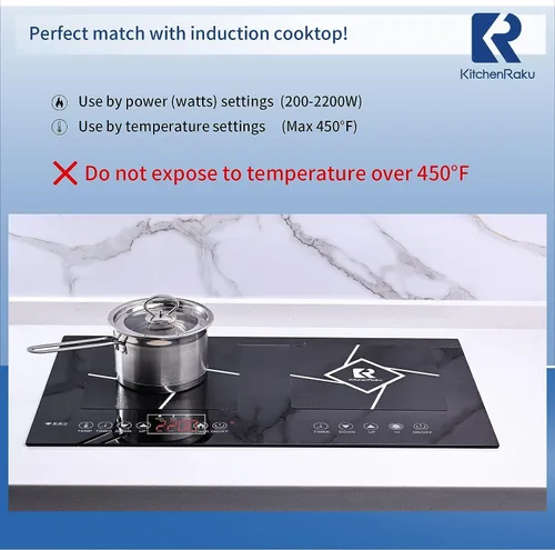 Miniatura 4 de KitchenRaku Tapete para placa de inducción, cubierta superior redonda para estufa, utilizable como tapete para microondas