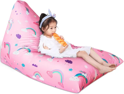 Miniatura 12 de Jorbest Puf de almacenamiento de animales de peluche para niños y adultos, puf de animales de peluche, asiento de lona de alta calidad, solo funda