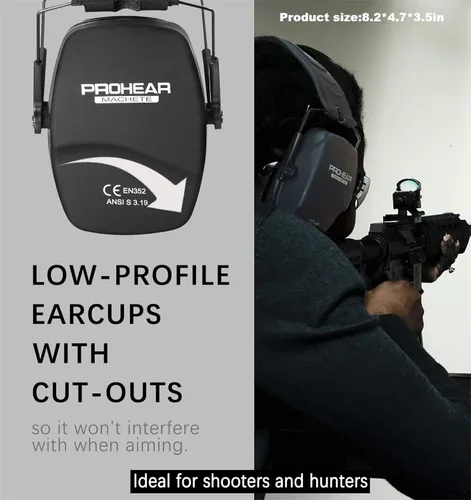 Miniatura 3 de PROHEAR 016 Protección Auditiva Orejeras de Seguridad para Tiro, NRR 26dB Reducción de Ruido Protector Auditivo Pasivo Delgado con Copas Auriculares