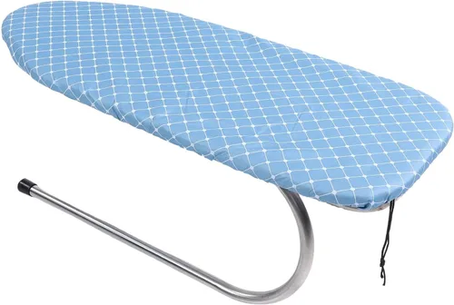 Miniatura 7 de GLOGLOW Mini tabla de planchar plegable, tabla de planchar con marco de acero inoxidable, funda de algodón extraíble para espacios pequeños