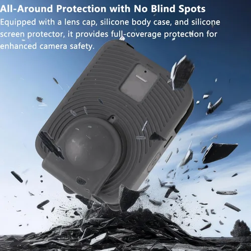 Miniatura 4 de Funda protectora de silicona para DJI OSMO 360 Action Camera Soft All-Round Cover Shell con protector abierto lateral de la batería, accesorios