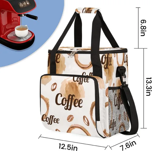 Miniatura 2 de Cafetera de acuarela, bolsa de café en granos, bolsa de almacenamiento de transporte de viaje, compatible con Keurig K-Mini o K-Mini Plus, portátil