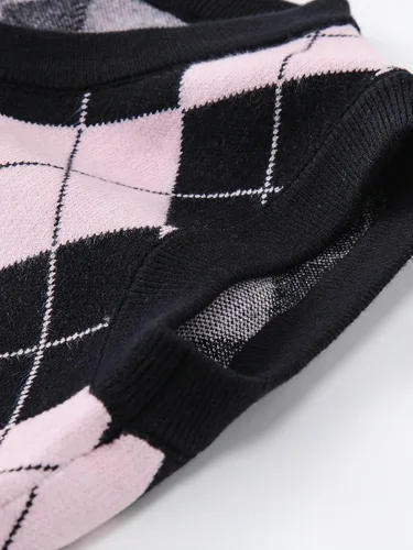 Miniatura 5 de Floerns Suéter sin mangas con estampado de corazón para niñas, cuello en V, camiseta sin mangas