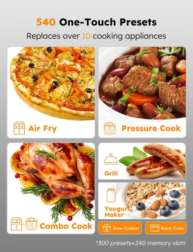 Miniatura 5 de Nuwave Duet - Freidora de aire, olla eléctrica a presión y parrilla Combo, Multicocina 540 en 1 con 3 tapas extraíbles, cocción lenta, salteados