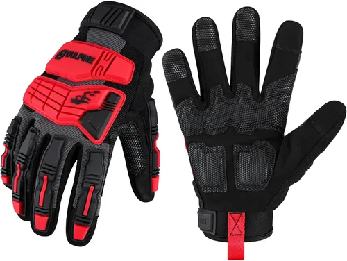 Miniatura 7 de DULFINE Guantes de trabajo para mujer, ajuste flexible y transpirable con nudillos y palma acolchados, compatibles con pantalla táctil, ideales