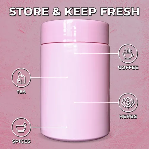 Miniatura 5 de Treehouse Recipiente a prueba de olores (16.9 fl oz) para hierbas, especias, café, tés y más, tarro hermético de doble sellado, vidrio grueso