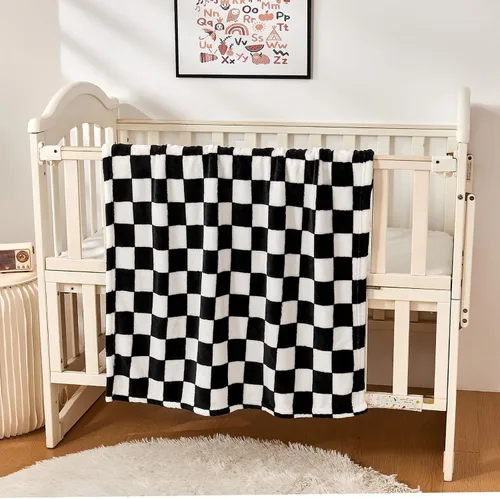 Miniatura 8 de Yurhap Manta de Bebé a Cuadros de Forro Polar para Niños y Niñas, Ultra Suave, Acogedora y Esponjosa, Mantas Receptoras para Bebés, Niños Pequeños