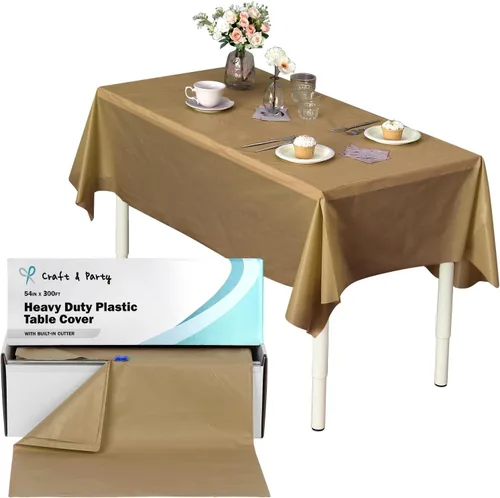 Miniatura 76 de Rollo de plástico para cubierta de mesa color verde manzana, 40 pulgadas x 100 pies, rollo de plástico resistente para cubierta de mesa de banquetes