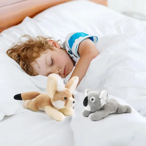 Miniatura 3 de Animal de peluche realista de 8 pulgadas para niños, con postura acostada, peluche para niños y niñas, adultos, cumpleaños, abrazo, enseñanza