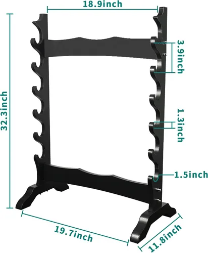 Miniatura 6 de lukar Soporte de espada de 6 niveles, soporte de exhibición de espadas multicapa, estante de madera para espadas, soporte de piso grande para Katana