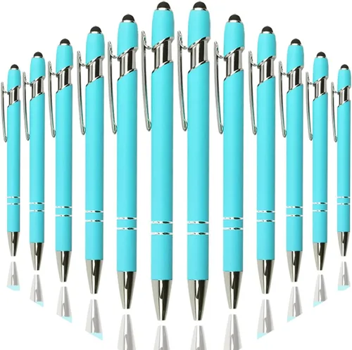 Miniatura 13 de Oddmoal Bolígrafo con punta de lápiz, bolígrafo de metal suave al tacto, punta media de 0.039 pulgadas, tinta negra, 12 unidades (color mezclado)