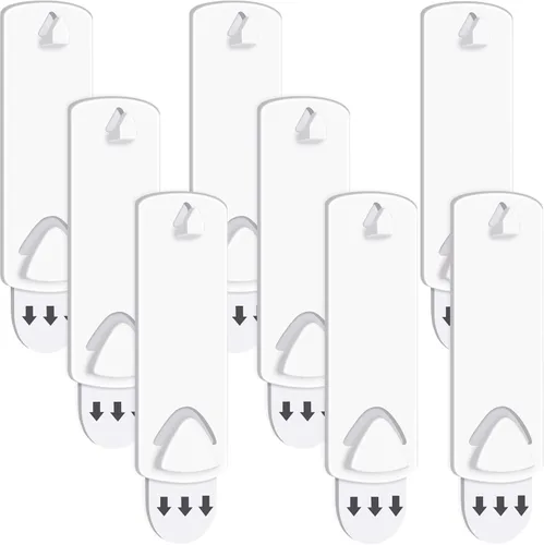 Miniatura 10 de Jetec 20 ganchos para fotos, sin daños, tiras adhesivas, sin clavos, ganchos adhesivos para el hogar, baño, cocina, puerta, armario, color blanco