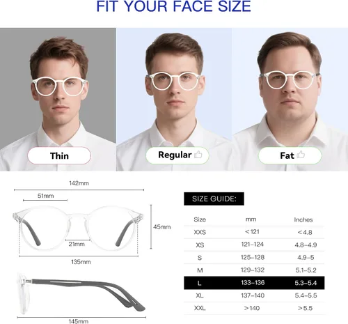 Miniatura 5 de BLUEMOKY Gafas de lectura para hombres y mujeres: Gafas clásicas redondas con filtro de luz azul - Gafas de lectura para computadora C02