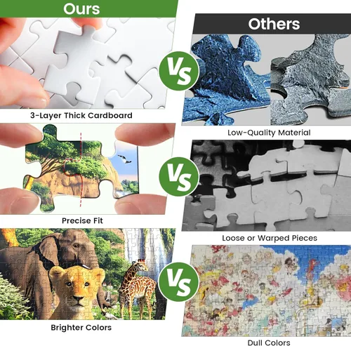 Miniatura 4 de Rompecabezas de 1000 piezas para adultos, rompecabezas de mundo animal, 1000 piezas, leones, elefantes, jirafa, animales, juegos, rompecabezas