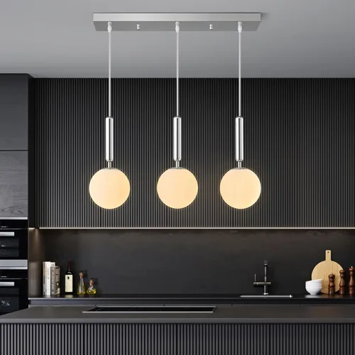 Miniatura 34 de Lámpara Colgante Moderna Accesorio de Iluminación Colgante para Isla de Cocina Luces Colgantes Doradas de Mediados de Siglo con Globo de Vidrio Oro