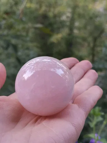 Miniatura 2 de Bolas Baoding curativas de cuarzo rosa de 1.75 pulgadas, bolas de ejercicio de mano de cristal rosa para aliviar el estrés y terapia de manos, balón
