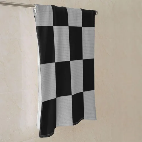 Miniatura 9 de Ouqiuwa Toallas de mano suaves de carreras en blanco y negro de 27.5 x 15.7 pulgadas, toalla de baño fina, regalo de decoración de baño pequeño