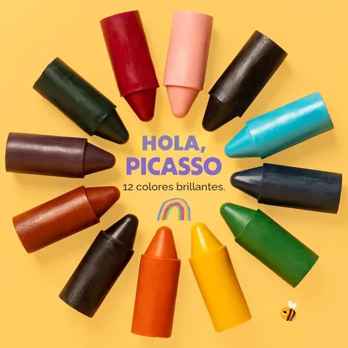 Miniatura 6 de Honeysticks - Ceras de cera de abejas 100 % pura (12 unidades) - Ceras no tóxicas para niños pequeños de 1 a 3 años, seguras para bebés a partir