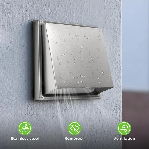 Miniatura 6 de Stanbroil Cubierta de escape de ventilación de pared de 4 pulgadas, extractor externo acolchado sin retorno, campana de repuesto de ventilación