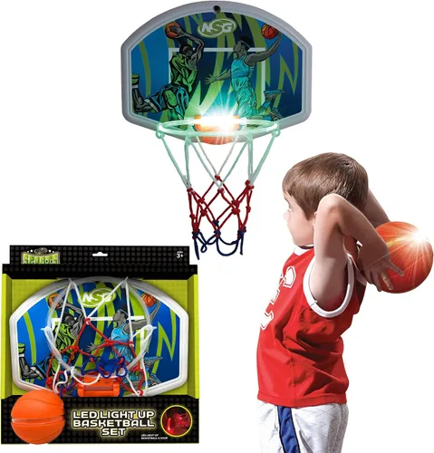 Miniatura 10 de Combo de baloncesto y boxeo para colocar sobre la puerta, juego 2 en 1 con aro ajustable y bolsa de velocidad, marcador y efectos de sonido