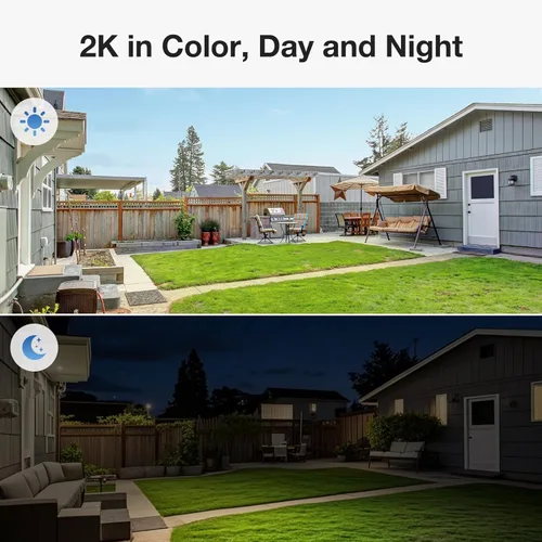 Miniatura 5 de TKENPRO Paquete de 2 cámaras de seguridad solares de doble lente inalámbricas para exteriores, video Full HD 2K, visión de 360° Pan/Tilt Cámara