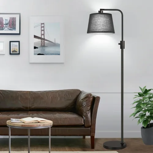 Miniatura 7 de Nintiue [Actualizada] Lámpara de pie regulable, bombilla LED Edison de 1000 lúmenes incluida, pantalla negra, lámpara de pie alta moderna de arco
