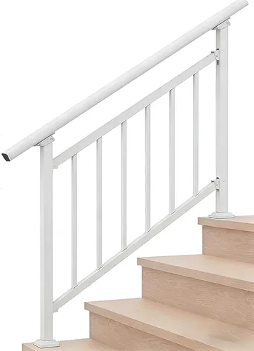 Miniatura 30 de Pasamanos para escalones al aire libre adecuados para 1 a 3 escalones, barandilla de escalera de hierro forjado, paso estable con pasamanos de 3