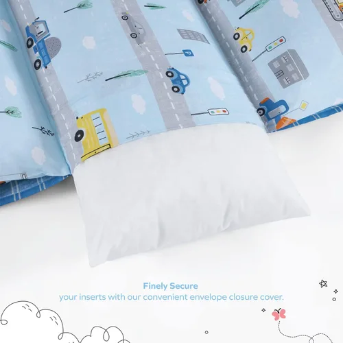 Miniatura 2 de Boston Linen Co. - Funda de almohada de suelo para niños, funda de cama Roadster Roar tumbona para niños y tumbona de almohada para lectura, tiempo