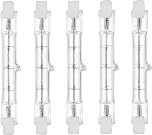 Paquete de 5 bombillas halógenas R7S T3 de 3.071 in, 100 W, 110 V, tipo J, bombillas halógenas de doble extremo de 120 voltios para trabajo,