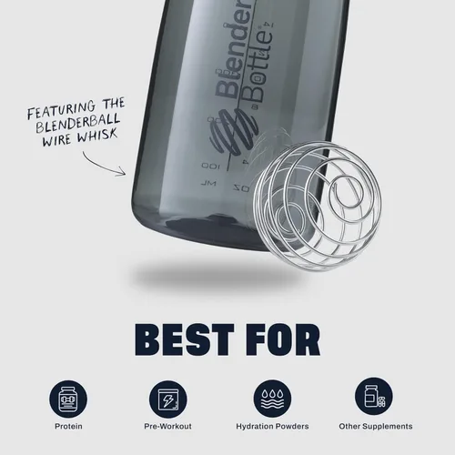 Miniatura 5 de BlenderBottle SportMixer Botella mezcladora perfecta para batidos de proteínas y pre entrenamiento, 20 onzas, color ciruela