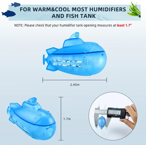 Miniatura 4 de AMI PARTS Humidificador limpiador flotante submarino para la mayoría de humidificadores cálidos y fríos y peceras, purifica el agua, suaviza el agua