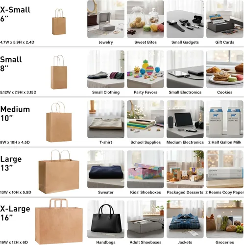 Miniatura 2 de SUNCOLOR Bolsas de regalo negras con asas, paquete de 24 bolsas pequeñas de papel kraft para fiestas, 7.9 x 5.12 x 3.15 pulgadas con papel de seda