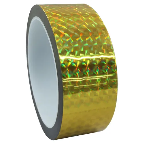Miniatura 11 de Jiozermi 2 cintas reflectantes holográficas autoadhesivas de 0.12 pulgadas, cinta adhesiva con purpurina para mantener alejados a los pájaros, arte