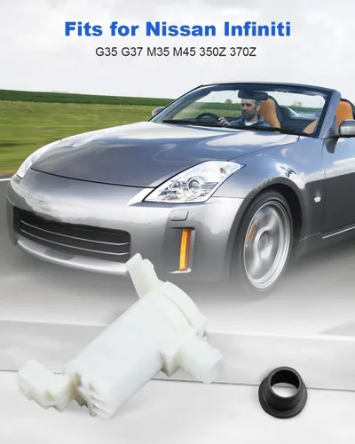 Miniatura 2 de Bomba de líquido para limpiaparabrisas apta para Nissan 350Z 370Z GT-R 350Z Maxima Versa, compatible con Infiniti G25 G35 G37 M35 M35h M37 M45 M45