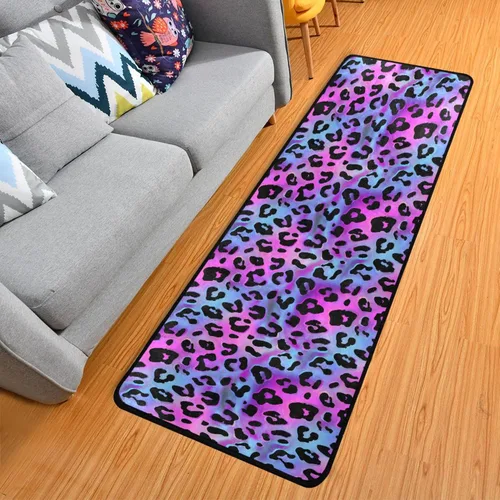 Miniatura 23 de MNSRUU Alfombra larga para pasillo colorido conchas en azul interior exterior alfombra antideslizante entrada alfombra para pasillo cocina piso 72 x