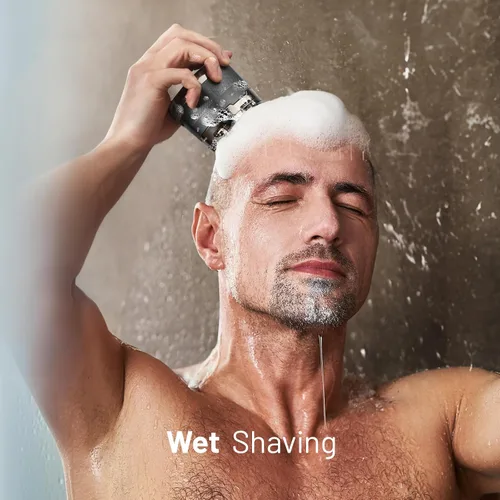Miniatura 7 de Afeitadora de cabeza para hombres calvos: maquinilla de afeitar eléctrica 7D - Afeitado en seco y húmedo - Kit de aseo profesional para calvos