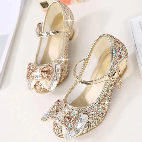 Miniatura 4 de Walofou Zapatos de vestir para niñas de flores, zapatos de tacón para fiesta de boda, zapatos planos de princesa Mary Jane para niños pequeños