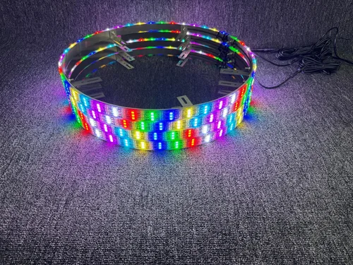 Miniatura 6 de Luces LED de rueda de 17.5 pulgadas, triple fila RGB + blanco + flujo de persecución de color de ensueño, Bluetooth + control remoto